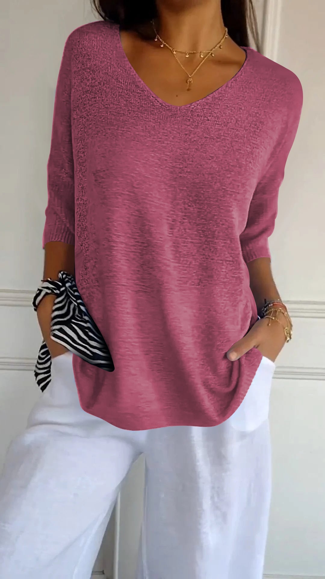 Laurienne™ | Uformell topp med V-hals
