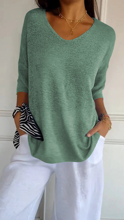 Laurienne™ | Uformell topp med V-hals