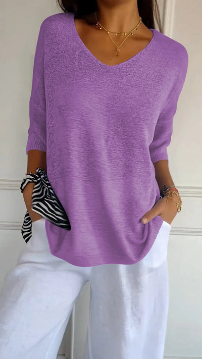 Laurienne™ | Uformell topp med V-hals