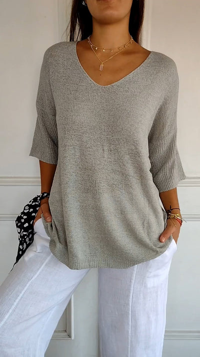 Laurienne™ | Uformell topp med V-hals