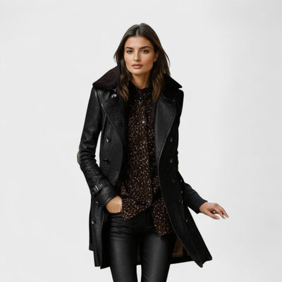 Marie - Elegant 3/4-kjerners skinnfrakk