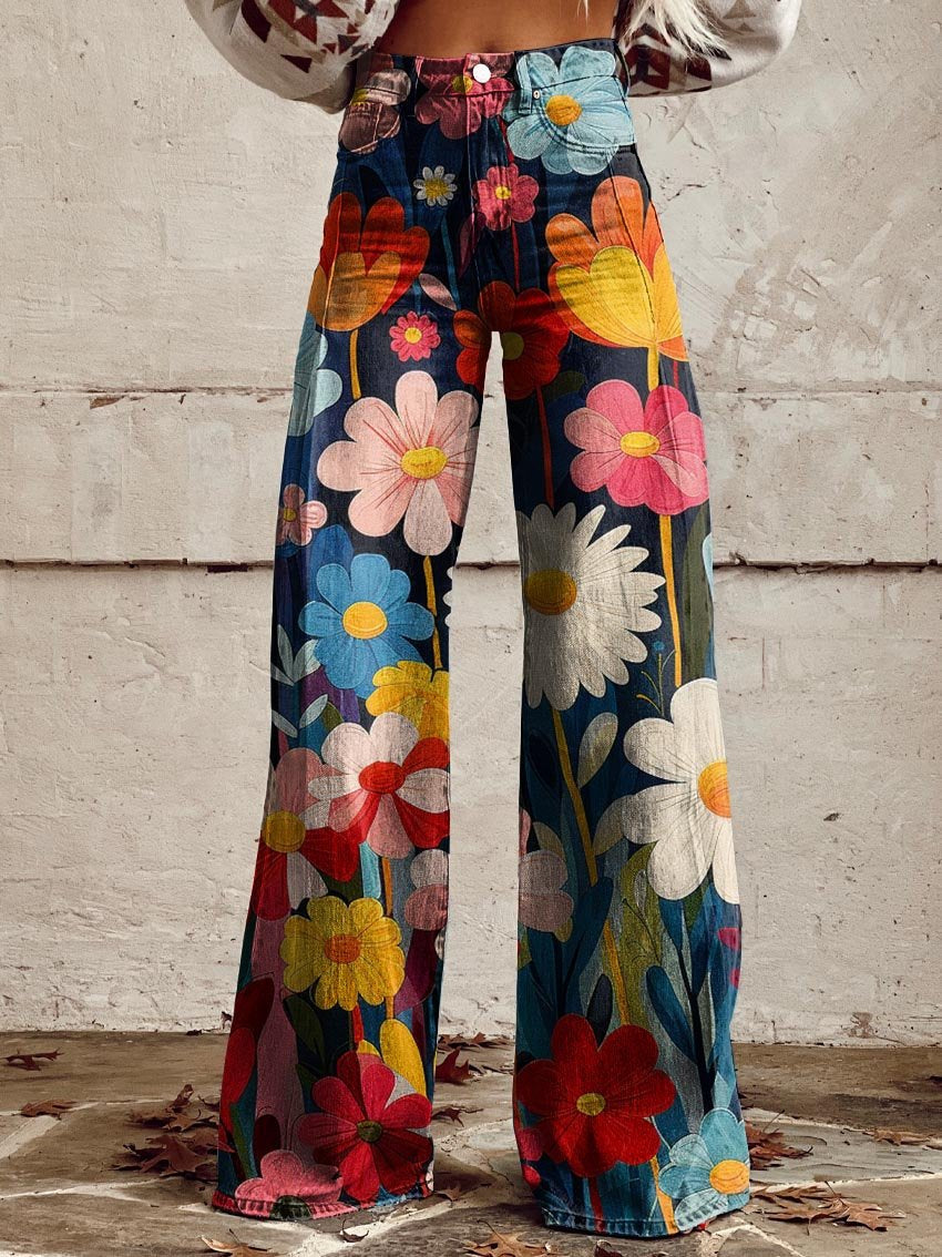Flower Power | Vintage blussede bukser